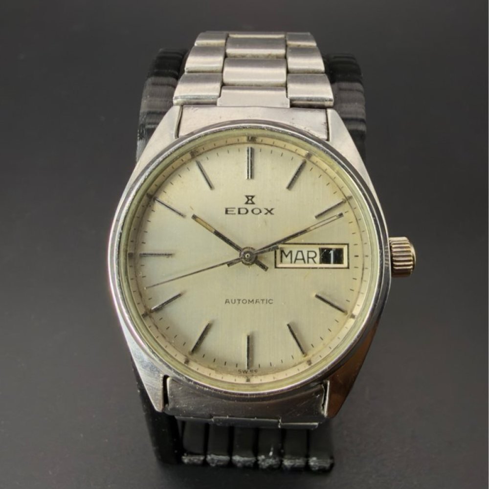 Edox automático vintage suizo día y fecha